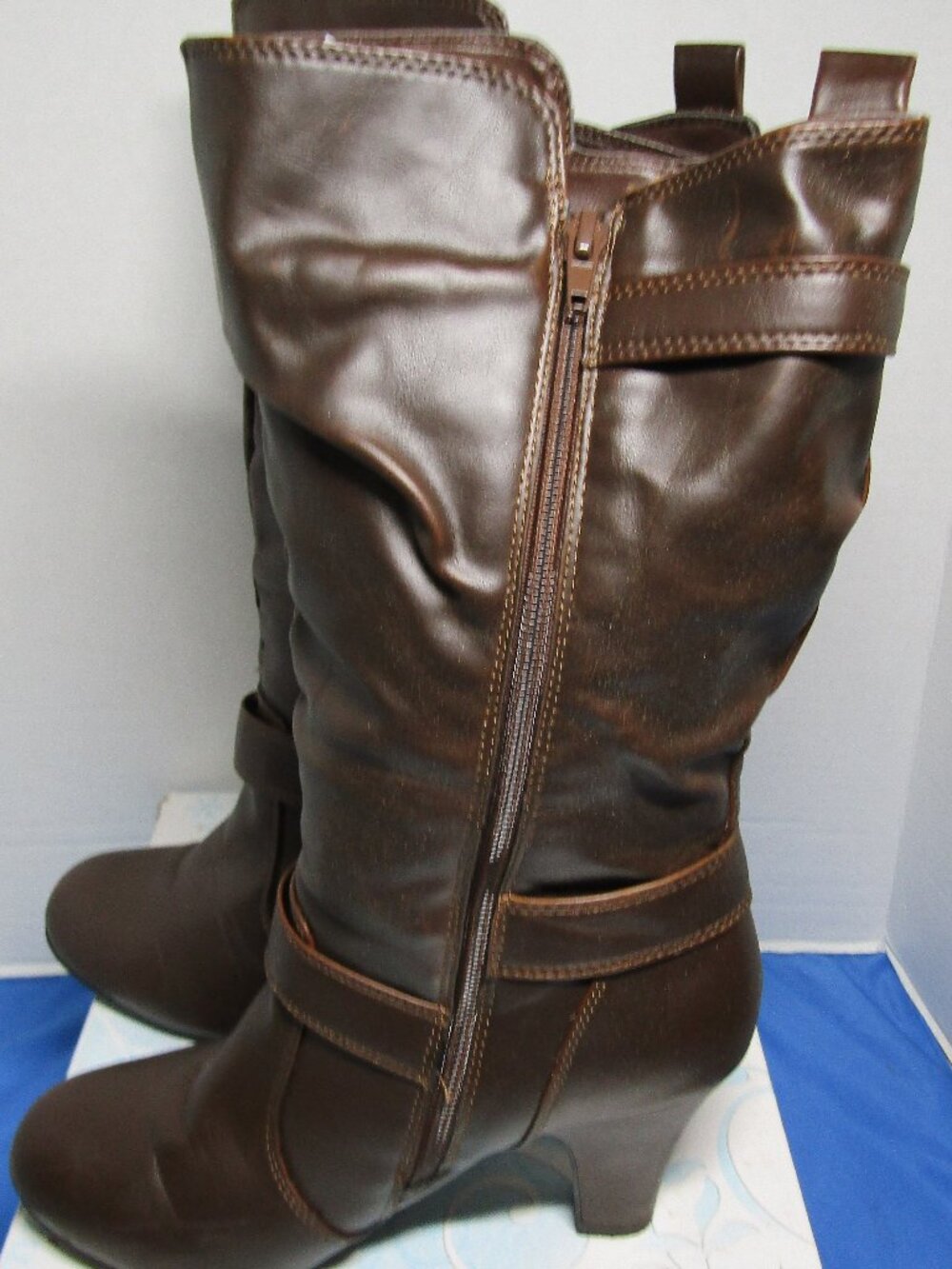 Women's Boots Size 7-1/2 Wide Calf Mara by Maurice Cognac NIB